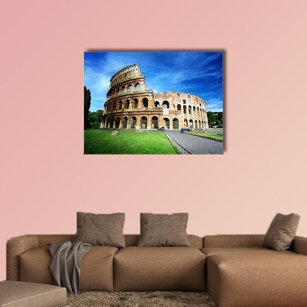 Colosseum In Rome Canvas Wall Art-5 Horizontal-Gallery Wrap-22" x 12"-Tiaracle