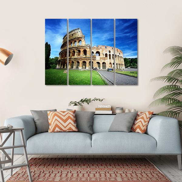 Colosseum In Rome Canvas Wall Art-4 Horizontal-Gallery Wrap-34" x 24"-Tiaracle