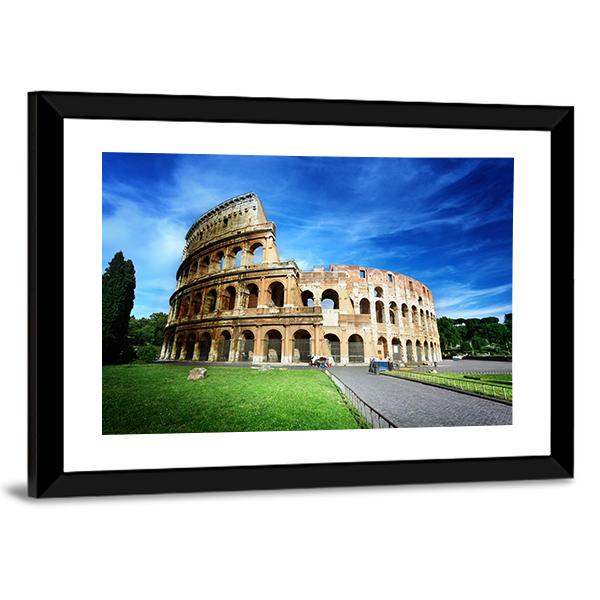 Colosseum In Rome Canvas Wall Art-5 Horizontal-Gallery Wrap-22" x 12"-Tiaracle