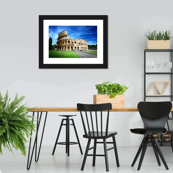 Colosseum In Rome Canvas Wall Art-5 Horizontal-Gallery Wrap-22" x 12"-Tiaracle