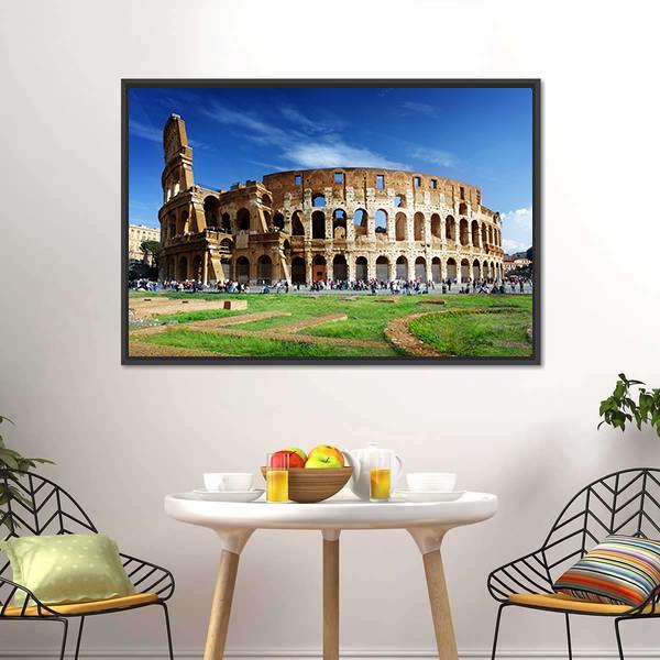 Colosseum In Rome Italy Canvas Wall Art-5 Horizontal-Gallery Wrap-22" x 12"-Tiaracle