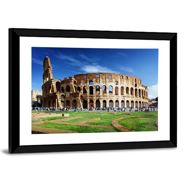 Colosseum In Rome Italy Canvas Wall Art-5 Horizontal-Gallery Wrap-22" x 12"-Tiaracle