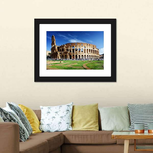 Colosseum In Rome Italy Canvas Wall Art-5 Horizontal-Gallery Wrap-22" x 12"-Tiaracle