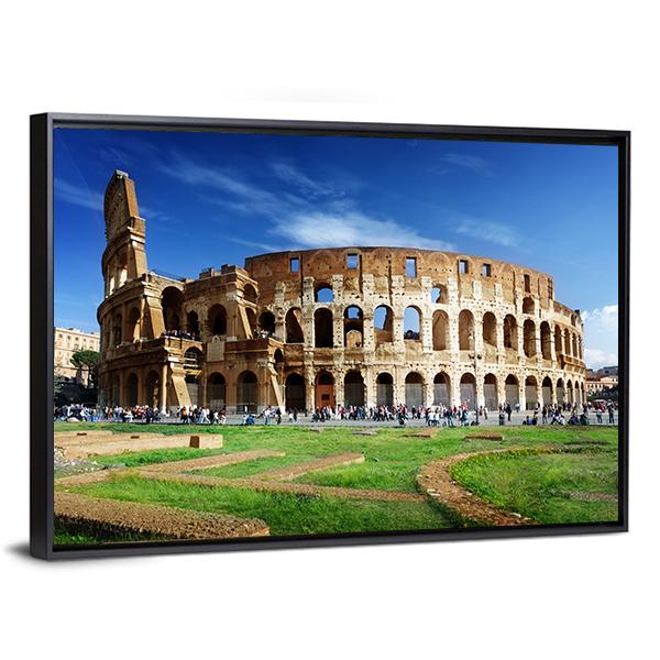 Colosseum In Rome Italy Canvas Wall Art-5 Horizontal-Gallery Wrap-22" x 12"-Tiaracle