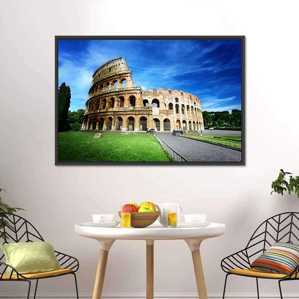 Colosseum In Rome Canvas Wall Art-1 Piece-Floating Frame-24" x 16"-Tiaracle