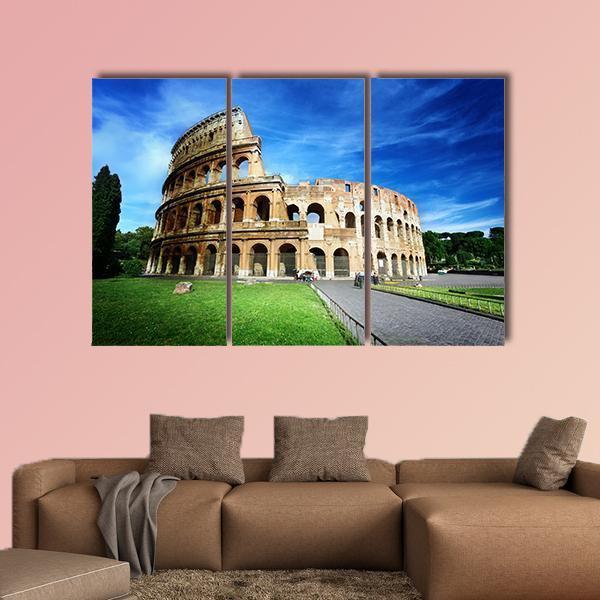 Colosseum In Rome Canvas Wall Art-3 Horizontal-Gallery Wrap-25" x 16"-Tiaracle