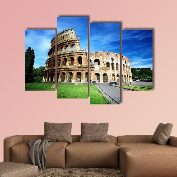 Colosseum In Rome Canvas Wall Art-4 Pop-Gallery Wrap-50" x 32"-Tiaracle