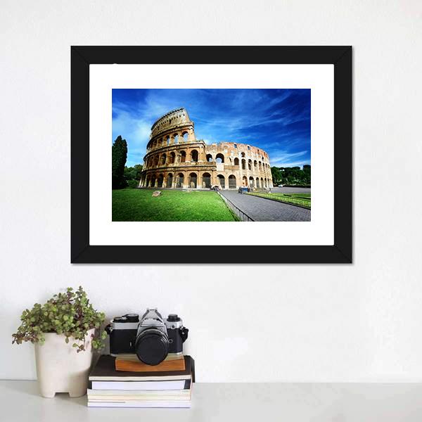 Colosseum In Rome Canvas Wall Art-3 Horizontal-Gallery Wrap-25" x 16"-Tiaracle