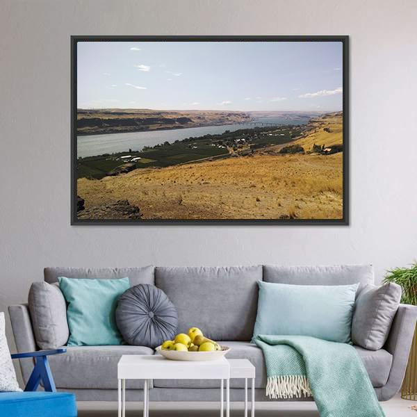 Columbia Gorge River Panoramic Canvas Wall Art-1 Piece-36" x 12"-Tiaracle
