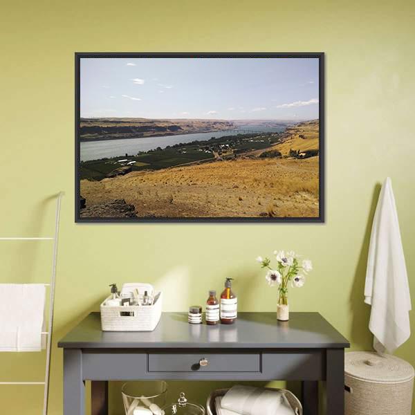 Columbia Gorge River Panoramic Canvas Wall Art-1 Piece-36" x 12"-Tiaracle