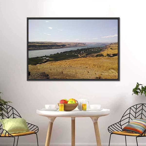 Columbia Gorge River Panoramic Canvas Wall Art-1 Piece-36" x 12"-Tiaracle