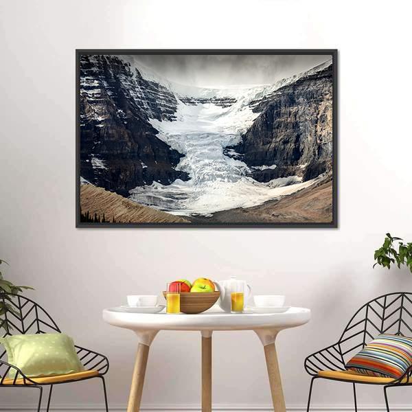 Columbia Icefield Glacier Canvas Wall Art-1 Piece-Floating Frame-24" x 16"-Tiaracle