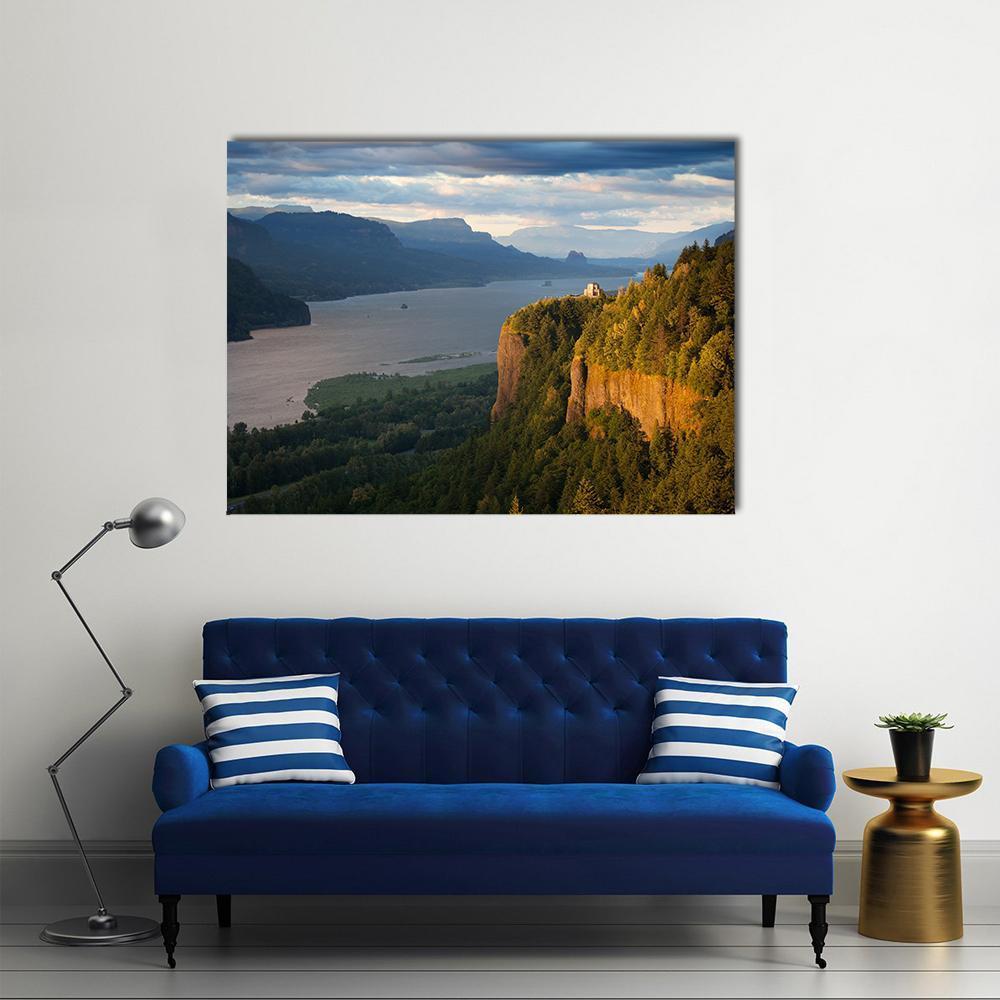 Columbia River & Gorge Canvas Wall Art-1 Piece-Gallery Wrap-48" x 32"-Tiaracle