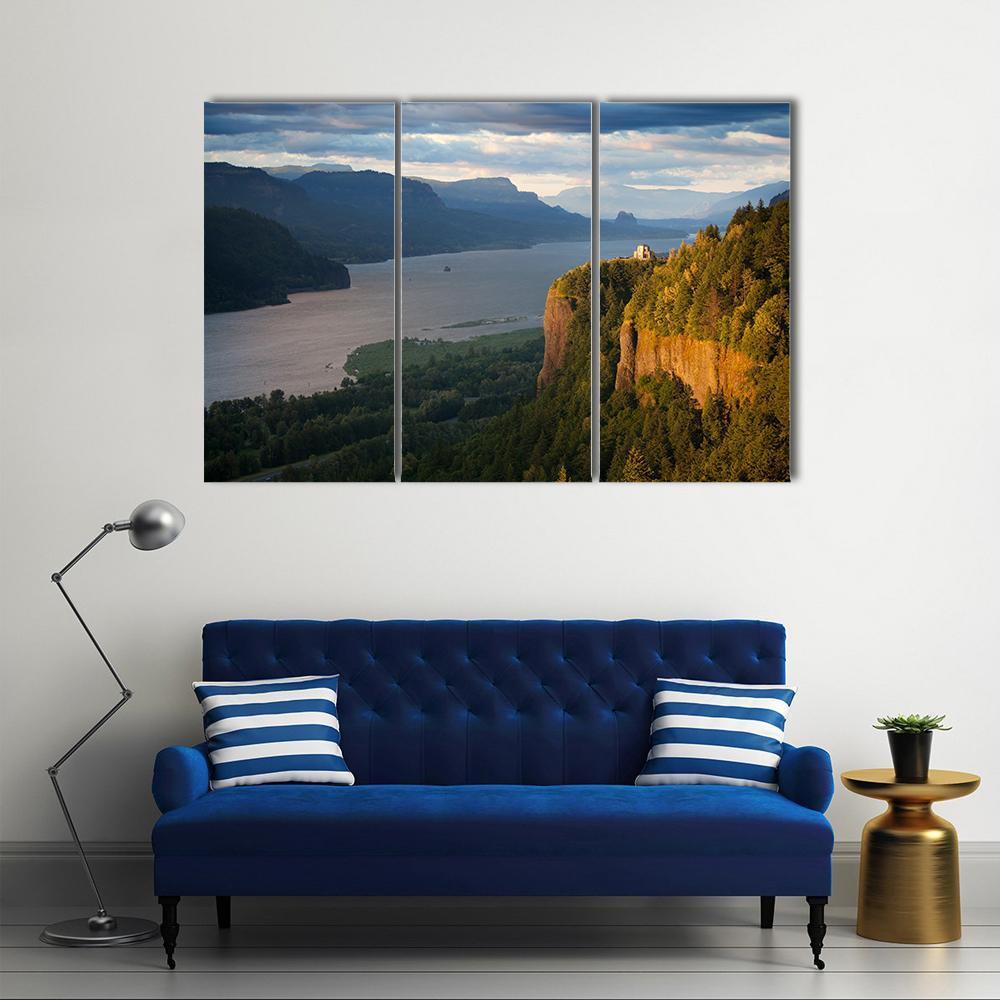 Columbia River &amp; Gorge Canvas Wall Art-3 Horizontal-Gallery Wrap-37" x 24"-Tiaracle
