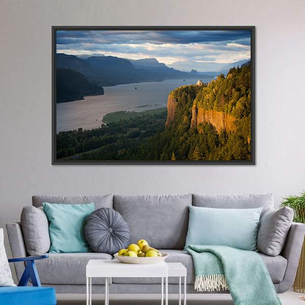 Columbia River &amp; Gorge Canvas Wall Art-3 Horizontal-Gallery Wrap-25" x 16"-Tiaracle