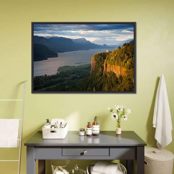 Columbia River &amp; Gorge Canvas Wall Art-5 Horizontal-Gallery Wrap-22" x 12"-Tiaracle