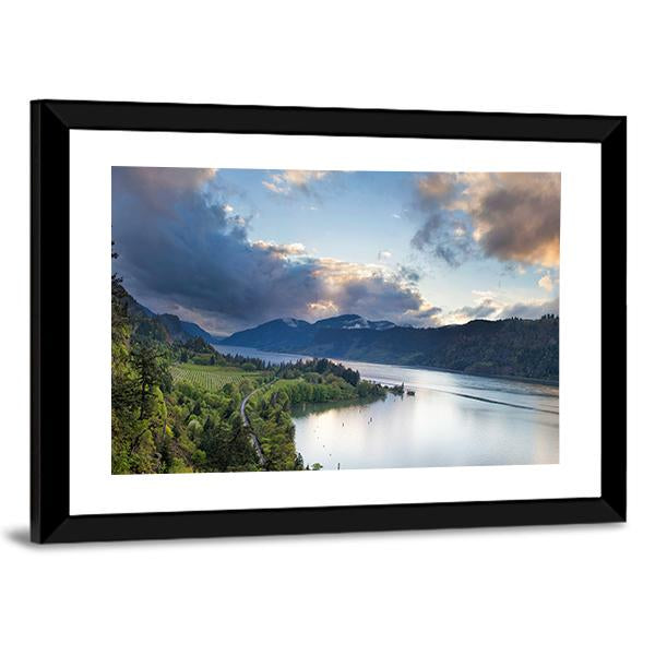 Columbia River Gorge Panoramic Canvas Wall Art-1 Piece-36" x 12"-Tiaracle