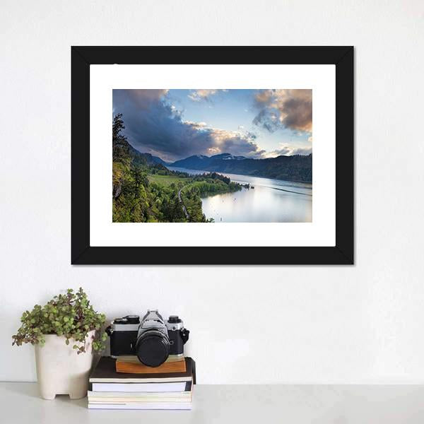 Columbia River Gorge Panoramic Canvas Wall Art-1 Piece-36" x 12"-Tiaracle