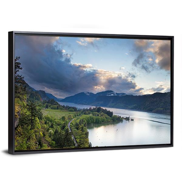 Columbia River Gorge Panoramic Canvas Wall Art-1 Piece-36" x 12"-Tiaracle