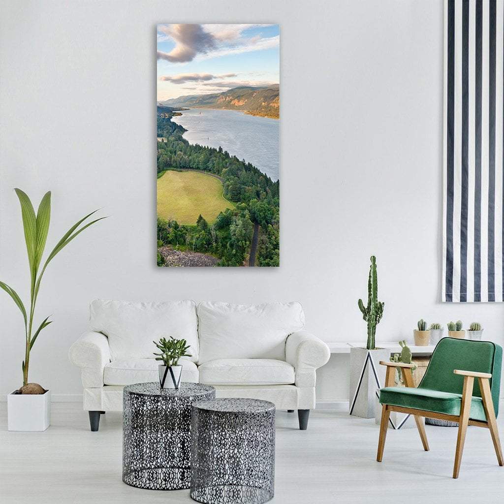 Columbia River Gorge Vertical Canvas Wall Art-3 Vertical-Gallery Wrap-12" x 25"-Tiaracle
