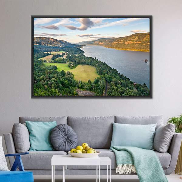 Columbia River Gorge Vertical Canvas Wall Art-3 Vertical-Gallery Wrap-12" x 25"-Tiaracle