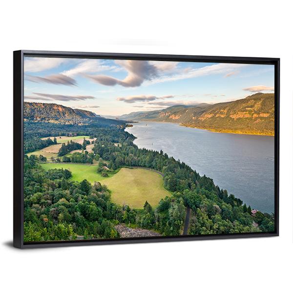 Columbia River Gorge Vertical Canvas Wall Art-3 Vertical-Gallery Wrap-12" x 25"-Tiaracle