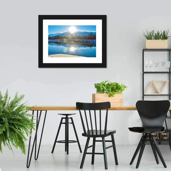Columbia River In Canada Canvas Wall Art-3 Horizontal-Gallery Wrap-25" x 16"-Tiaracle