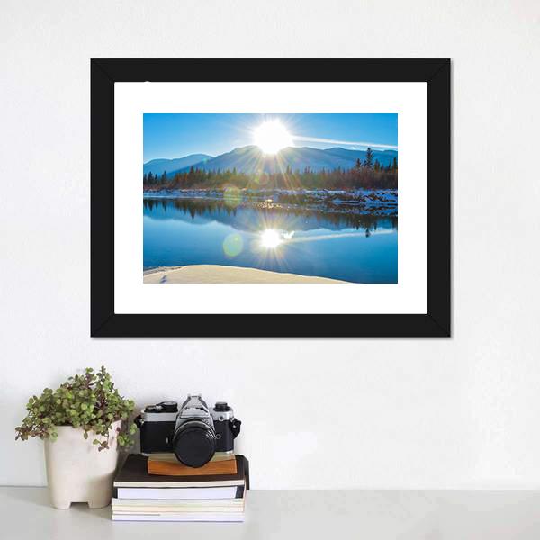 Columbia River In Canada Panoramic Canvas Wall Art-1 Piece-36" x 12"-Tiaracle