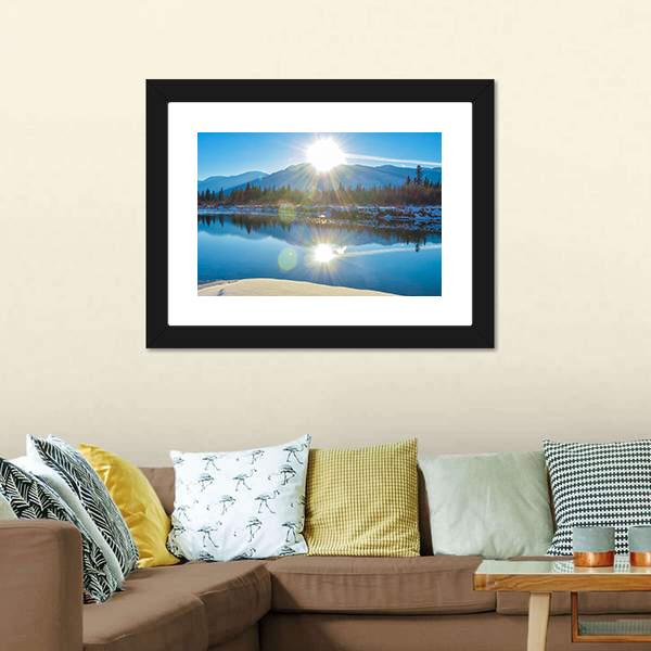 Columbia River In Canada Panoramic Canvas Wall Art-1 Piece-36" x 12"-Tiaracle