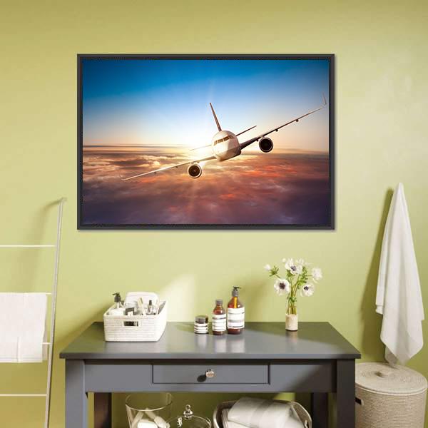 Commercial Airplane Canvas Wall Art-3 Horizontal-Gallery Wrap-25" x 16"-Tiaracle