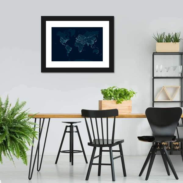 Communications Network Map Canvas Wall Art-3 Horizontal-Gallery Wrap-25" x 16"-Tiaracle