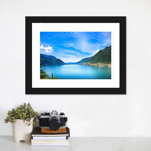 Como Lake Landscape Canvas Wall Art-3 Horizontal-Gallery Wrap-25" x 16"-Tiaracle