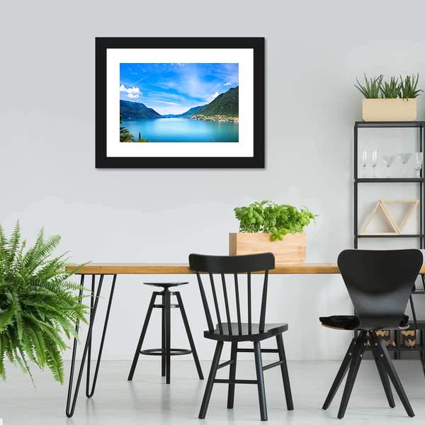 Como Lake Landscape Canvas Wall Art-3 Horizontal-Gallery Wrap-25" x 16"-Tiaracle
