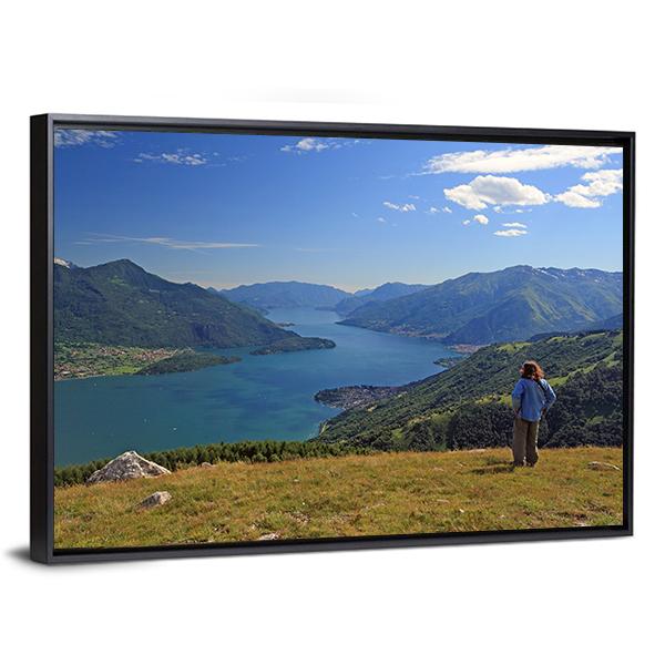 Como Lake Canvas Wall Art-3 Horizontal-Gallery Wrap-25" x 16"-Tiaracle
