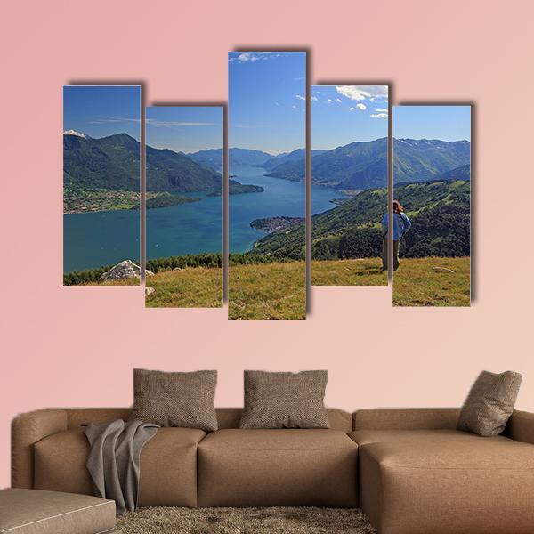 Como Lake Canvas Wall Art-5 Pop-Gallery Wrap-47" x 32"-Tiaracle