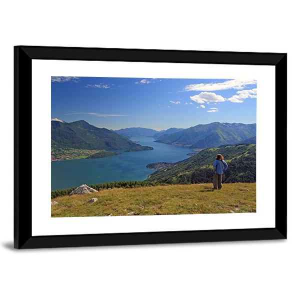 Como Lake Canvas Wall Art-3 Horizontal-Gallery Wrap-25" x 16"-Tiaracle