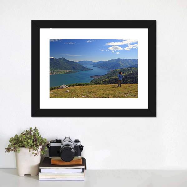 Como Lake Canvas Wall Art-3 Horizontal-Gallery Wrap-25" x 16"-Tiaracle