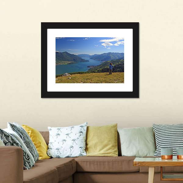 Como Lake Canvas Wall Art-1 Piece-Framed Print-20" x 16"-Tiaracle