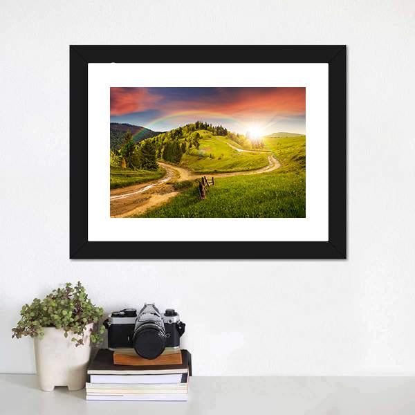 Composite Autumn Landscape Canvas Wall Art-1 Piece-Framed Print-30" x 20"-Tiaracle