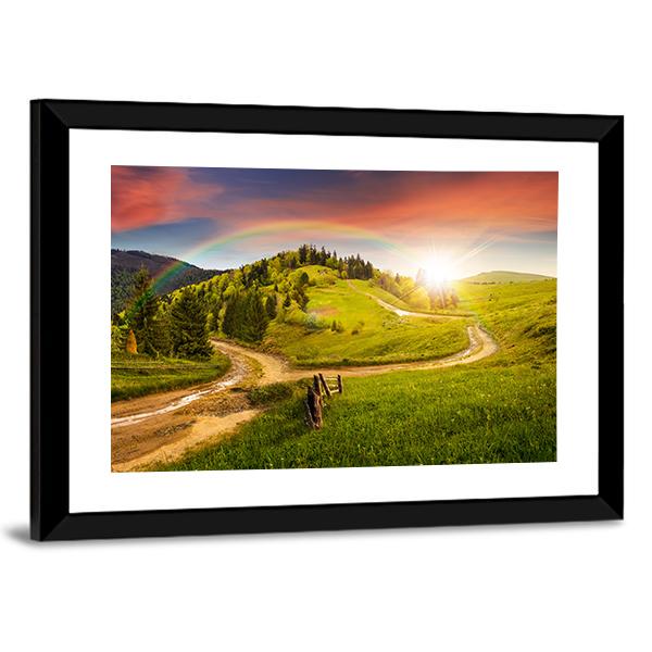 Composite Autumn Landscape Canvas Wall Art-5 Horizontal-Gallery Wrap-22" x 12"-Tiaracle