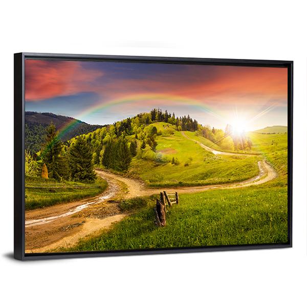 Composite Autumn Landscape Canvas Wall Art-5 Horizontal-Gallery Wrap-22" x 12"-Tiaracle