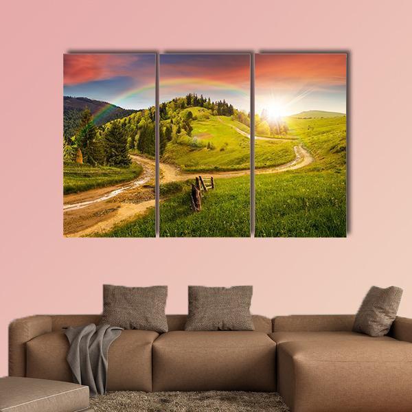 Composite Autumn Landscape Canvas Wall Art-3 Horizontal-Gallery Wrap-37&quot; x 24&quot;-Tiaracle
