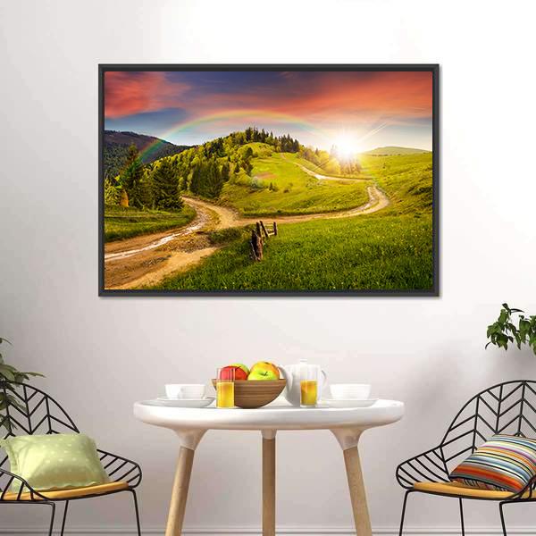 Composite Autumn Landscape Canvas Wall Art-1 Piece-Floating Frame-24" x 16"-Tiaracle