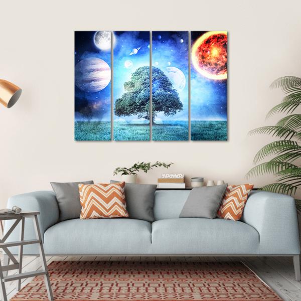 Composite Image Of Solar System Canvas Wall Art-4 Horizontal-Gallery Wrap-34" x 24"-Tiaracle