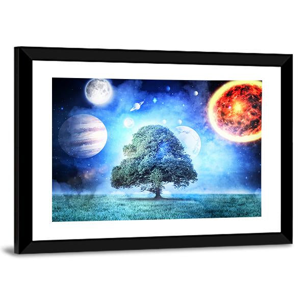 Composite Image Of Solar System Canvas Wall Art-5 Horizontal-Gallery Wrap-22" x 12"-Tiaracle