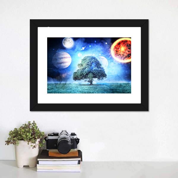 Composite Image Of Solar System Canvas Wall Art-5 Horizontal-Gallery Wrap-22" x 12"-Tiaracle