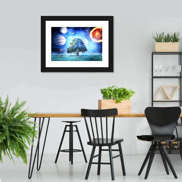 Composite Image Of Solar System Canvas Wall Art-5 Horizontal-Gallery Wrap-22" x 12"-Tiaracle