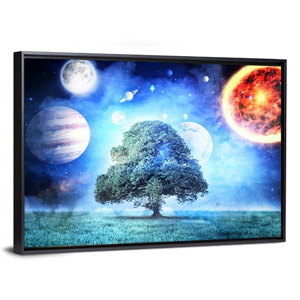 Composite Image Of Solar System Canvas Wall Art-5 Horizontal-Gallery Wrap-22" x 12"-Tiaracle