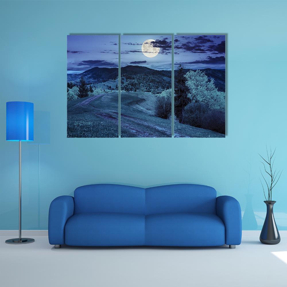 Mountain & Forest Landscape Canvas Wall Art-3 Horizontal-Gallery Wrap-37" x 24"-Tiaracle