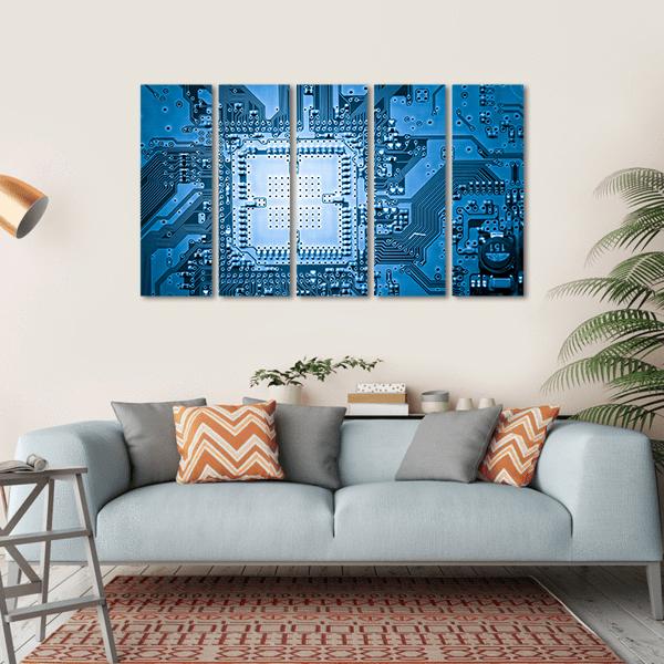 Computer Circuit Board Canvas Wall Art-5 Horizontal-Gallery Wrap-22" x 12"-Tiaracle